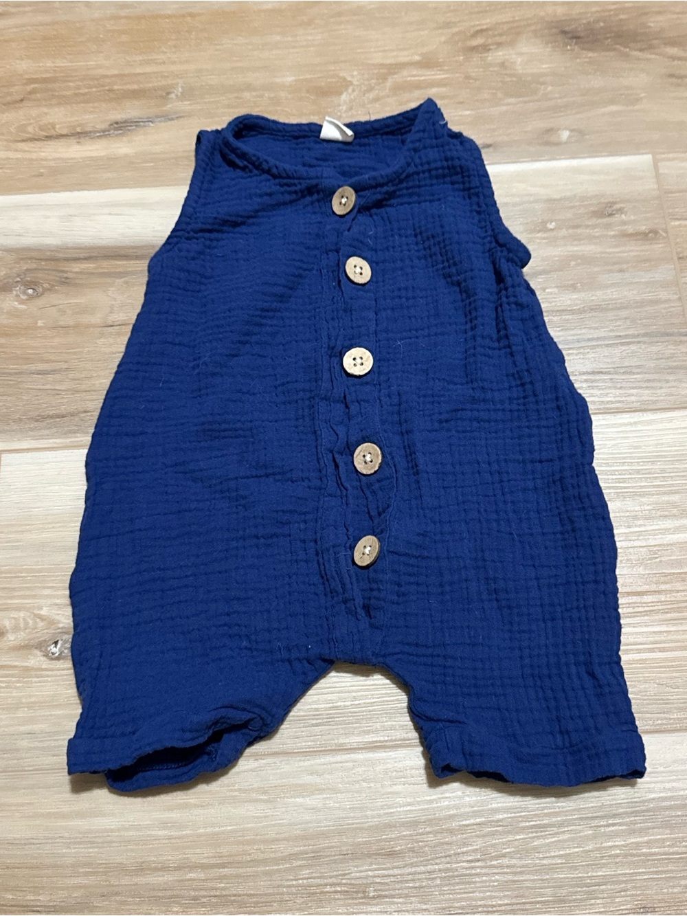 Navy blue muslin romper